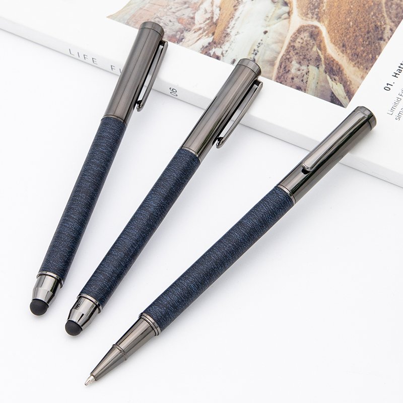 2024 New design steel material metal ball pen for promotion metal twist ball pen with stylus