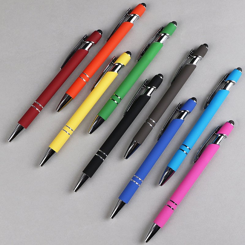 2025 NEW Promotional New Multifunction Ball Stylus Soft Touch Screen Pen 2 In 1 With Custom Logo Metal Ballpoint Pens