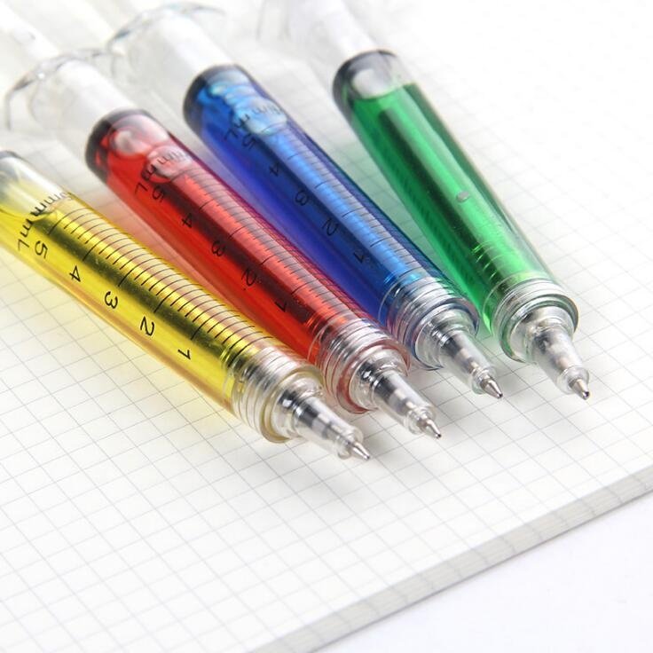 Novelty Injection Needle Pen creative cartoon cute kawaii syringe ball pen for kids gifts