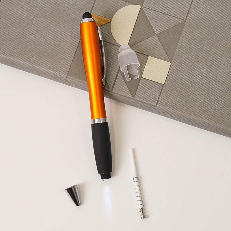 Hot Sales Stationery 3 in 1 Gift LED Light Up Touch Screen Pen Custom Laser Logo Stylus Ballpoint Pen