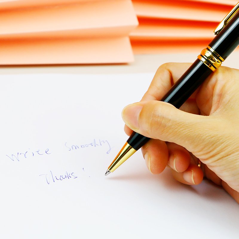 2025 Gift Promotional Ball Pen Customized Logo Black Slim Metal Body Twist Ballpoint Parker Pen