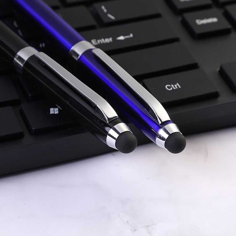 Ballpoint pens business with custom logo Touch Screen Stylus Laser Logo Metal Gift Pen