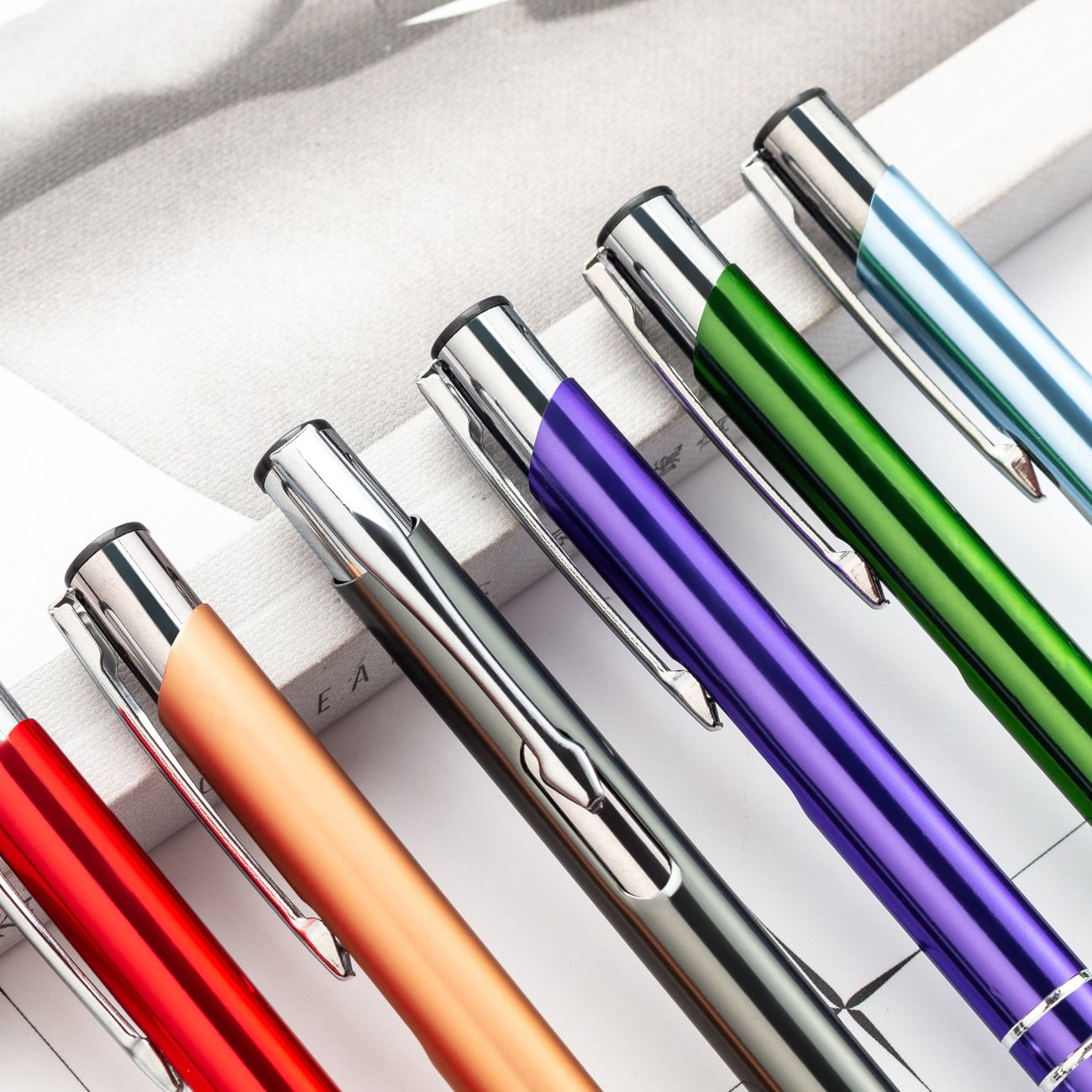 Promotional Custom Logo Branded Cheap Ball Point Metal Pen Personalised Multi Color Laser Engraved Stylus Ballpoint Pen for Gift