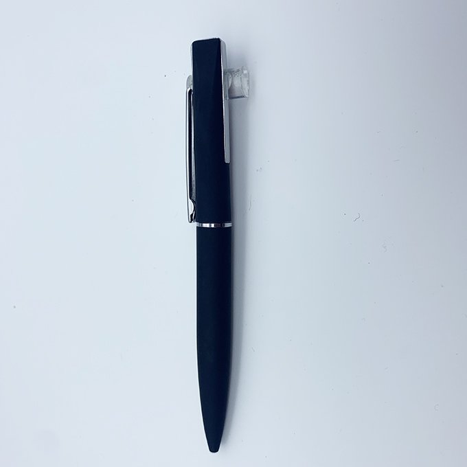 Promotion luxury Business gift Black rubber coated metal ball pen set with custom logo Office supplies metal ball pen with box