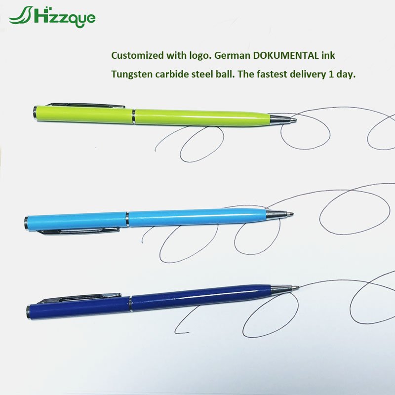 promotional advertising gifts metal ballpoint pens slim body twist pen with customs logo