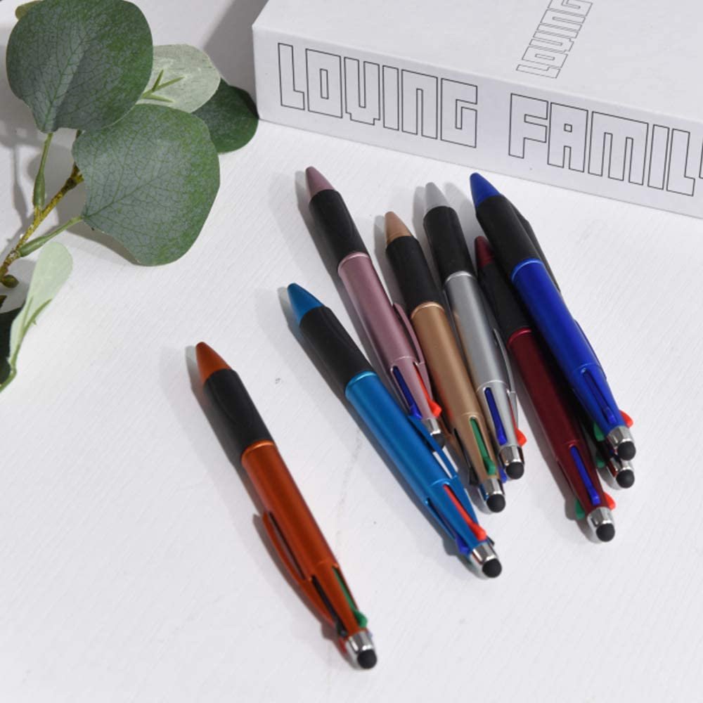 Custom 4 Color Pen in One Multi-colored Ballpoint Pen Medium Stylus Pen for iPad