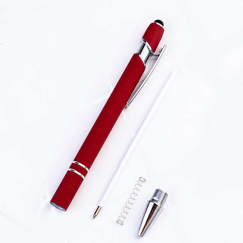 New Soft Touch Screen Stylus Pen With Logo Ballpen Springs Custom China Wholesale Luxury Rose Gold Metal Office Ballpoint Pens
