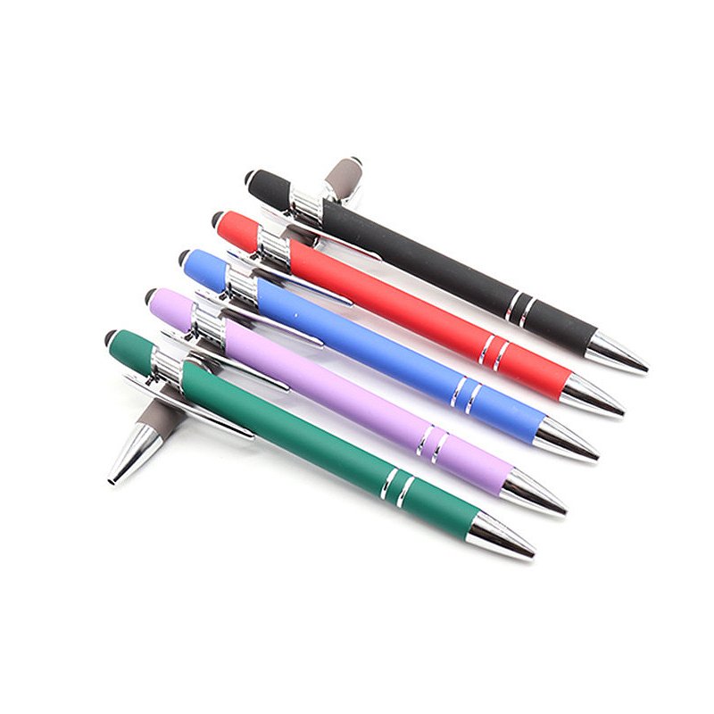 New Soft Touch Screen Stylus Pen With Logo Ballpen Springs Custom China Wholesale Luxury Rose Gold Metal Office Ballpoint Pens