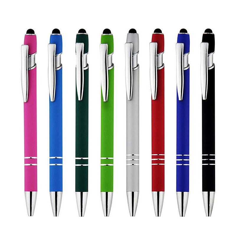 New Soft Touch Screen Stylus Pen With Logo Ballpen Springs Custom China Wholesale Luxury Rose Gold Metal Office Ballpoint Pens