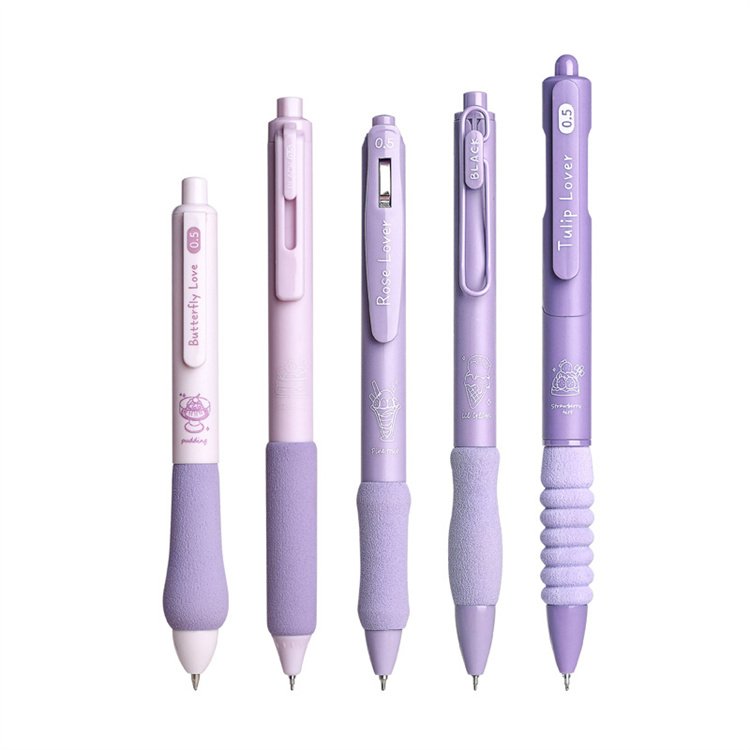 Ballpoint pens wholesale 5pcs / box new design Comfortable hand feel plastic luxury ball point pen gift box kawaii stationery