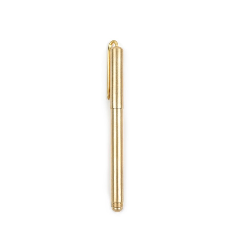 Maxery Simple Luxury Solid Brass Gel Pen Wholesale High Quality Metal Pen with Clip Friend Stationery Gifts Office Supplies