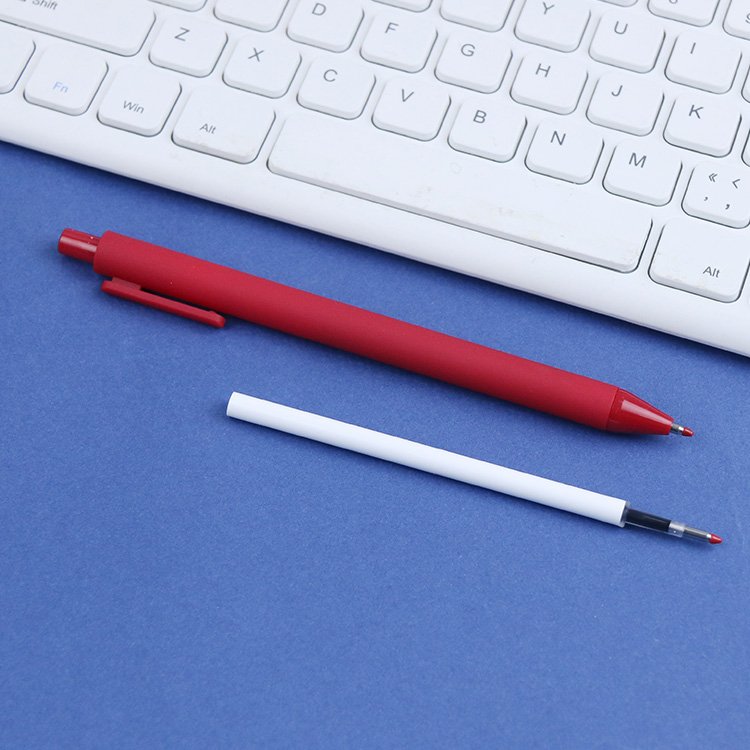 BKS Hot Selling Wholesale Plastic Custom Logo Printed Ballpoint Pen Multiple Color Retractable Soft Rubber Click Plastic Pen