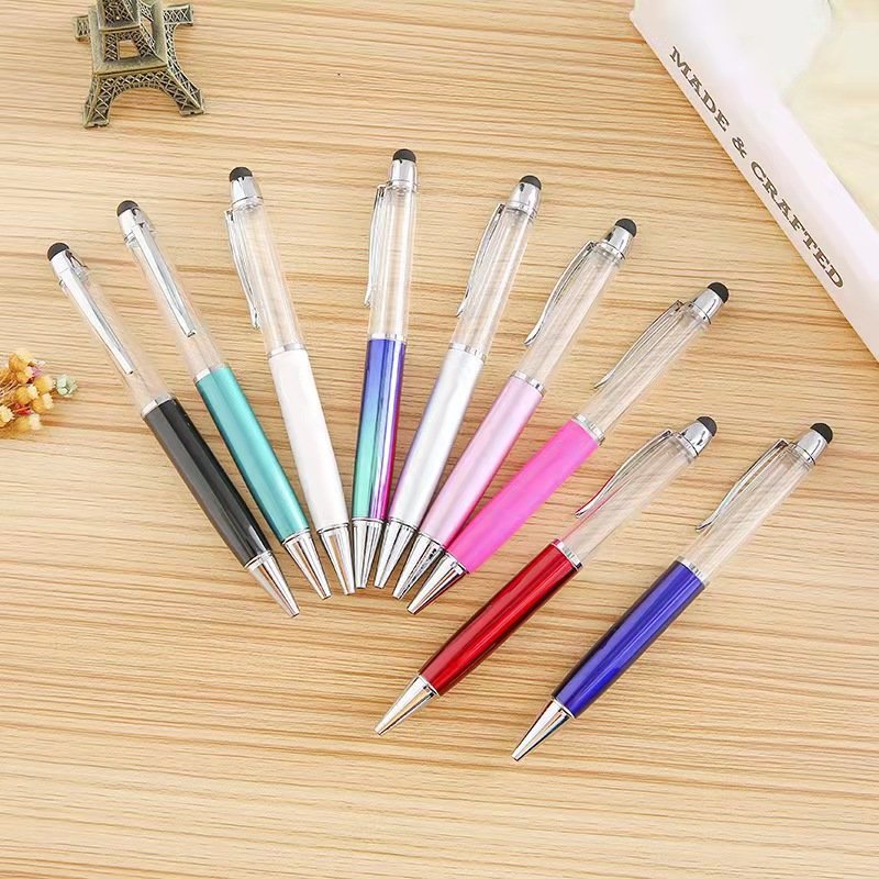 Japan Innovation Fat Barrel Empty Tube Silver Foil Liquid Glitter Floating Pen with Stylus DIY Filling Thicker Floated Pen