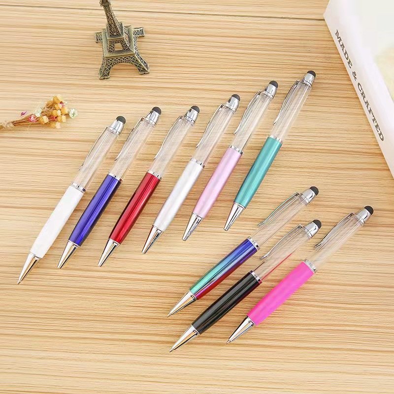 Japan Innovation Fat Barrel Empty Tube Silver Foil Liquid Glitter Floating Pen with Stylus DIY Filling Thicker Floated Pen