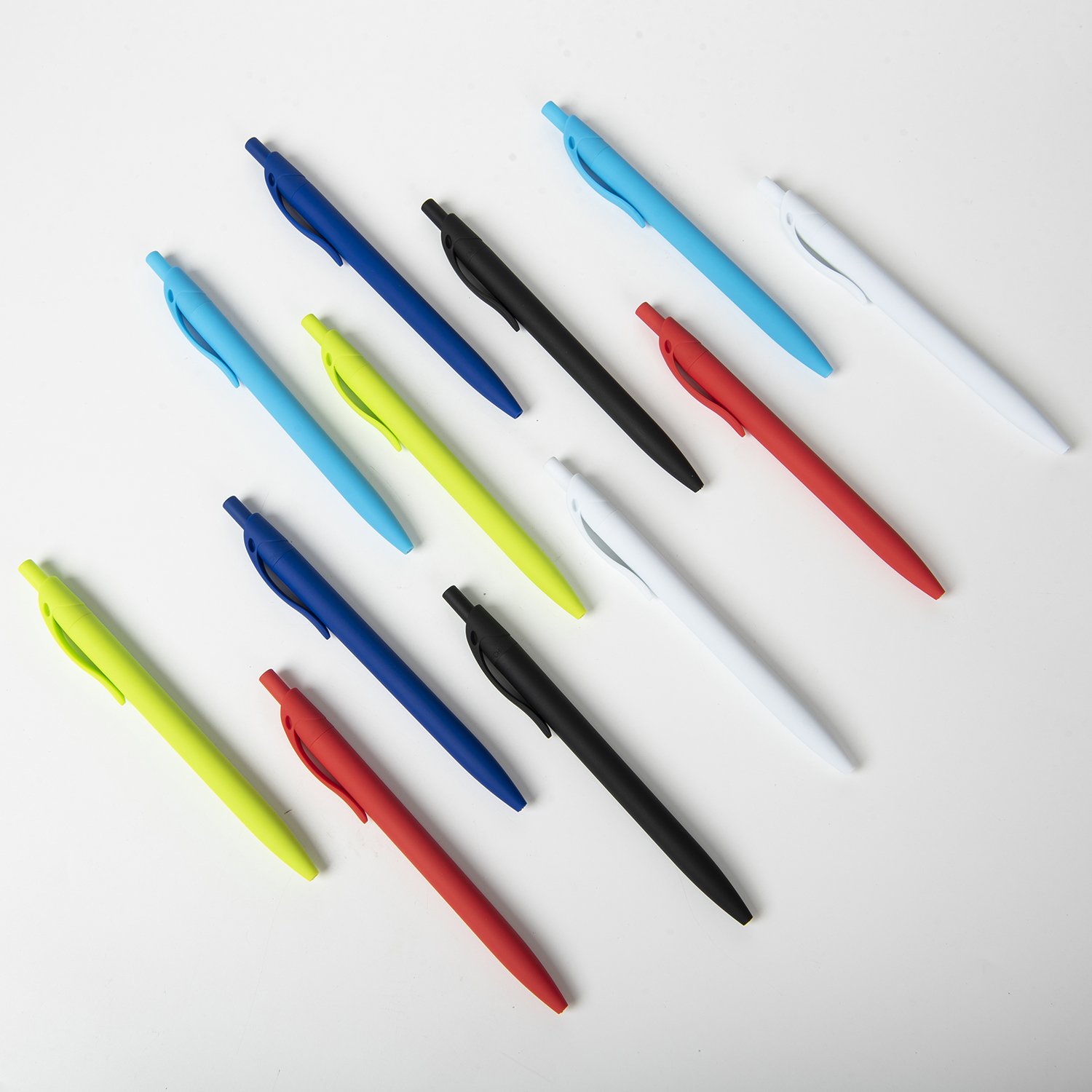 Promotional Custom Logo Printed Ballpoint Pen Cheap Plastic Body Multiple Candy Colors 1.0mm Personalized Rubber Gift Use
