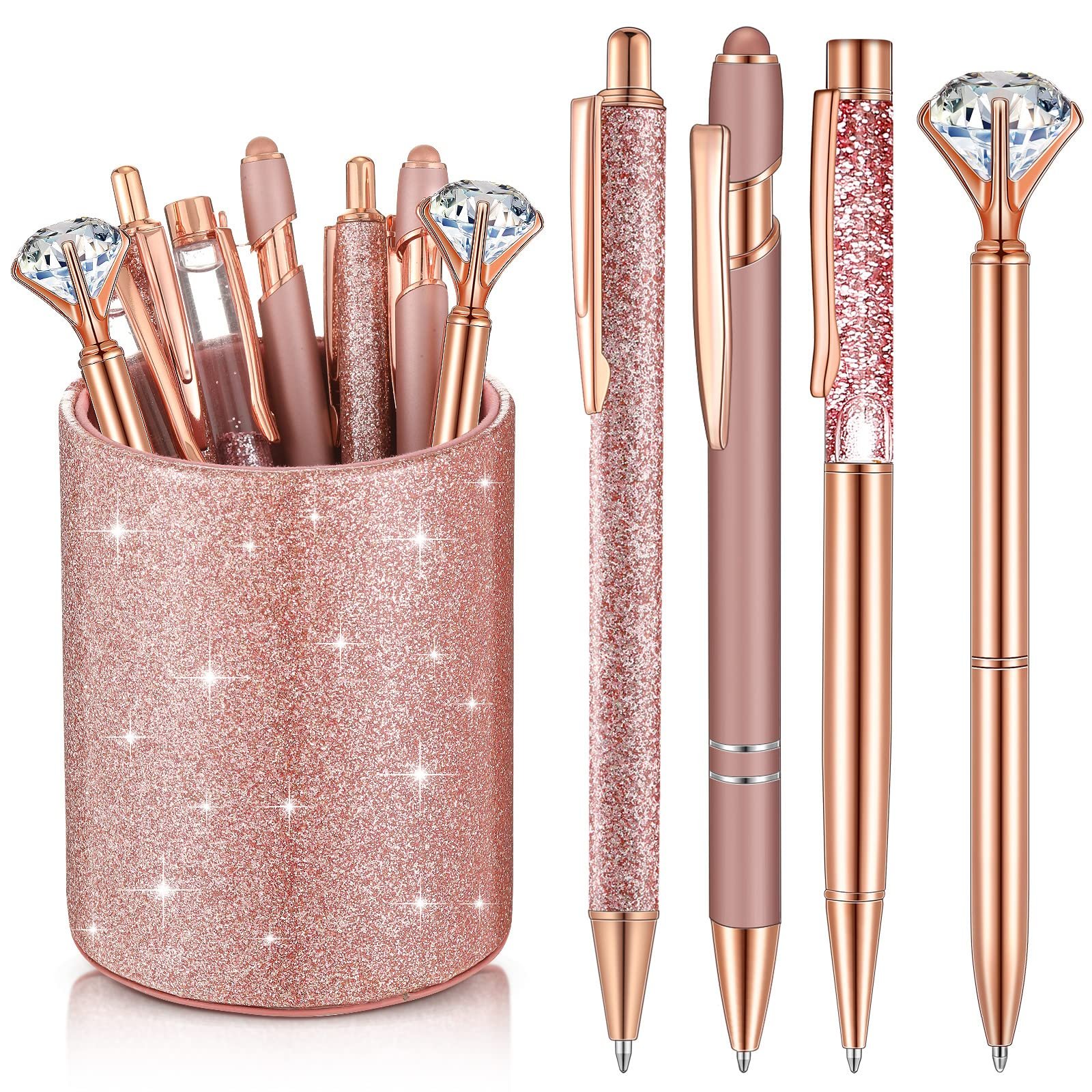 Crystal Diamond Rhinestone Black Ink Metal ball pen with custom ballpoint pen logo for Office Supplies
