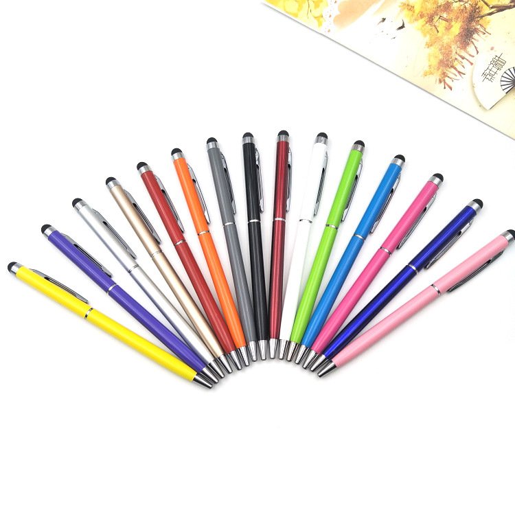 Stock supply small Coats capacitor pen dual-purpose stylus Metal aluminum rod ballpoint pen rotary touch screen stylus