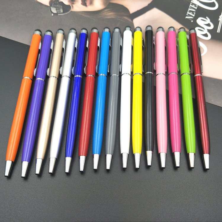 Stock supply small Coats capacitor pen dual-purpose stylus Metal aluminum rod ballpoint pen rotary touch screen stylus