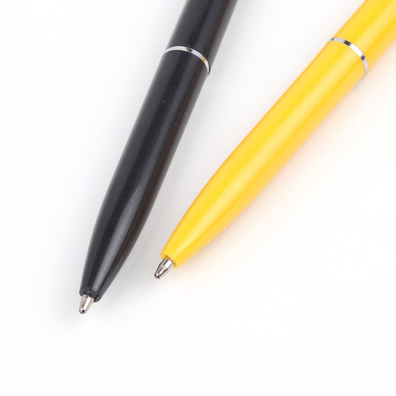 High Quality Slim Plastic Press Ballpoint Pen Yellow/Black Color for Advertising Promotion Custom Print Logo
