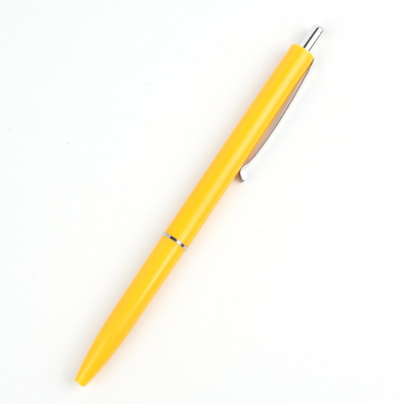 High Quality Slim Plastic Press Ballpoint Pen Yellow/Black Color for Advertising Promotion Custom Print Logo