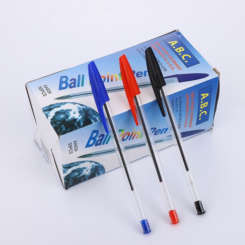 50pcs/box Wholesale Promotional Customizable Cute Cartoon Shape Stationery Multi Colors Plastic Ballpoint Pen