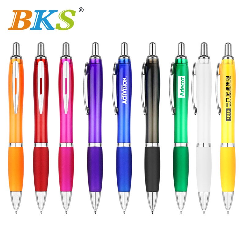 BKS Best selling gift cheap plastic promotional ballpoint pen wholesale ball pens with custom logo print