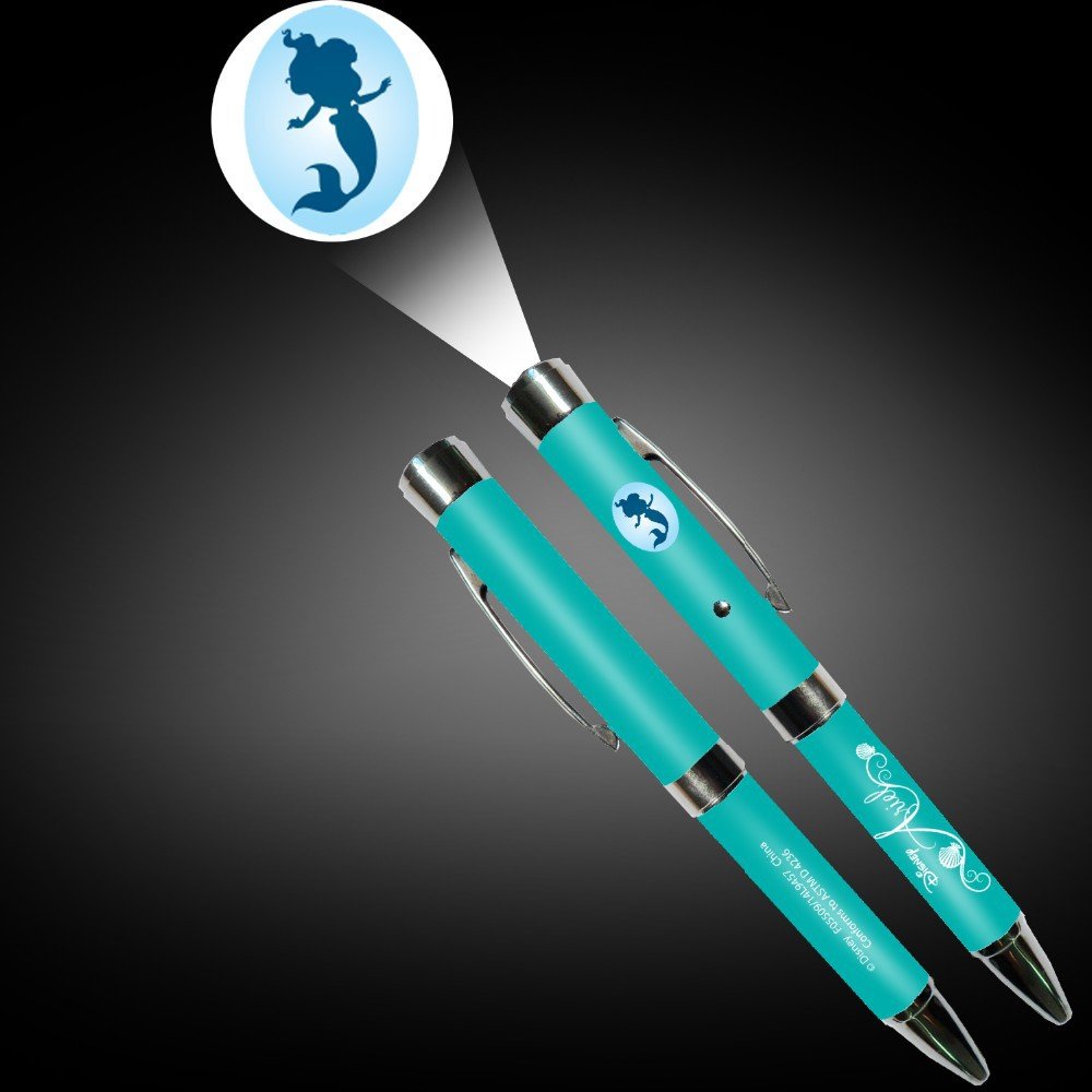 Custom Logo Projector LED Flashlight Pen Low MOQ Aluminum OEM Office School Ballpoint Pen Novelty Click Body 1.0mm Writing Gifts