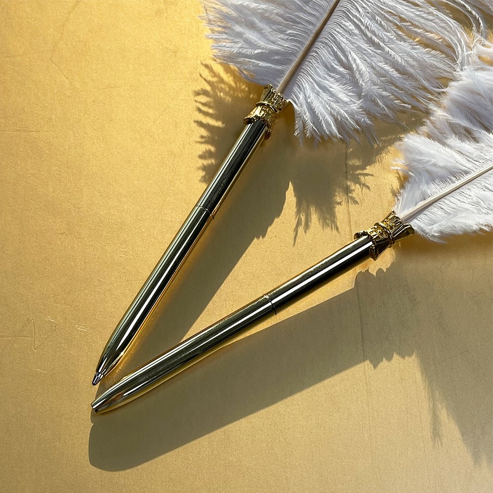 wholesale decorative feather quill pens vintage feather ballpoint pen
