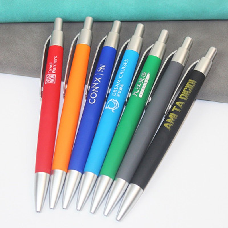 Advertising Tech Grip Plastic Ball Point Pen Accept Custom Logo