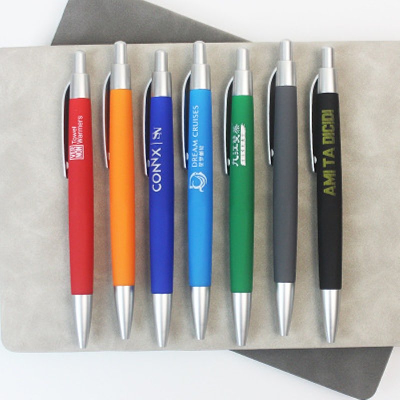 Advertising Tech Grip Plastic Ball Point Pen Accept Custom Logo