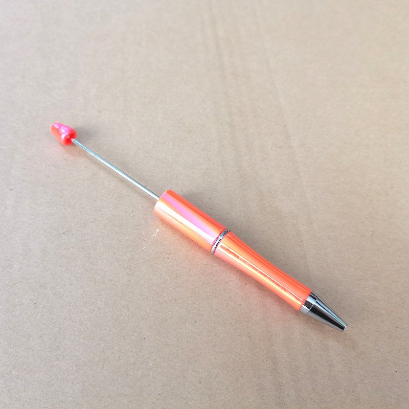 UV DIY Present Kids Students Office School Supplier Colorful Plastic UV Blending Rainbow Acrylic Beadable Ball Pen Bead Pens