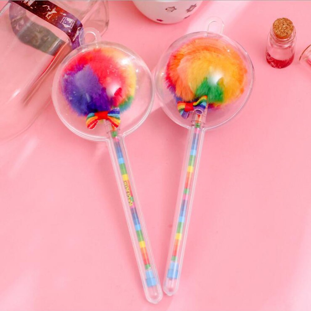 wholesale New design cute feather ballpoint pen with fuzzy ball