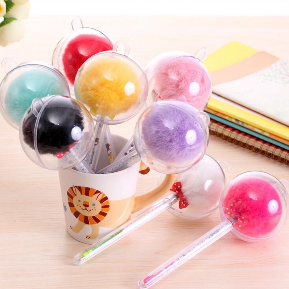 wholesale New design cute feather ballpoint pen with fuzzy ball
