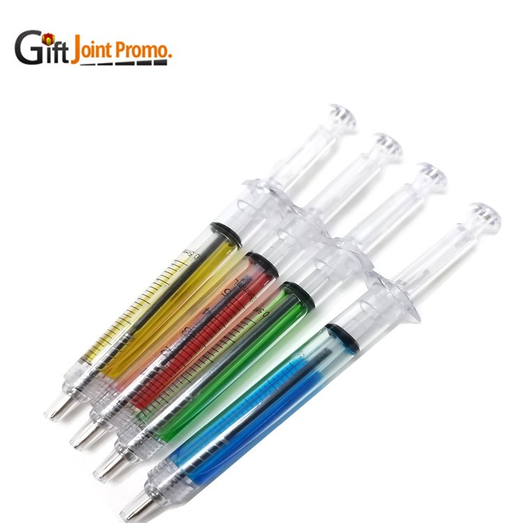 Wholesale Customized LOGO Syringe Ballpoint Pen Plastic Injection Liquid Promotional Pen