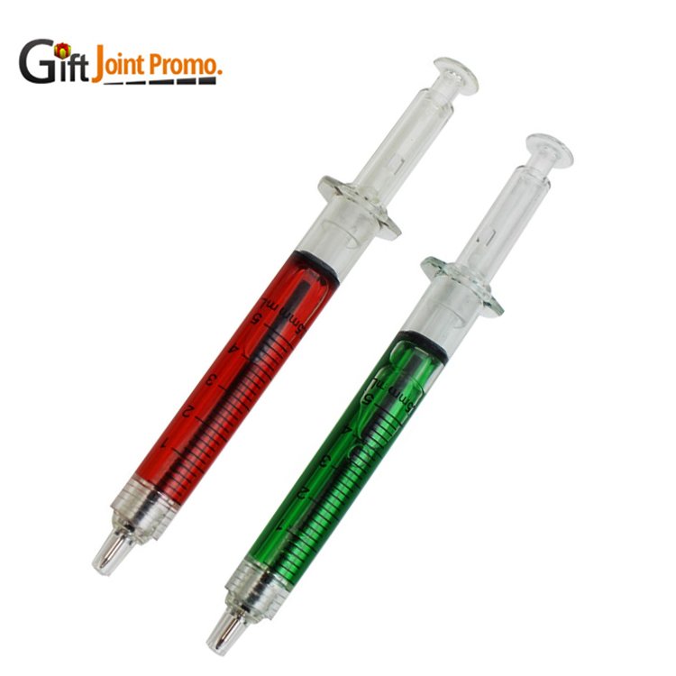 Wholesale Customized LOGO Syringe Ballpoint Pen Plastic Injection Liquid Promotional Pen