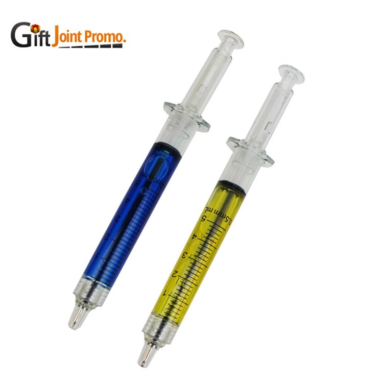 Wholesale Customized LOGO Syringe Ballpoint Pen Plastic Injection Liquid Promotional Pen