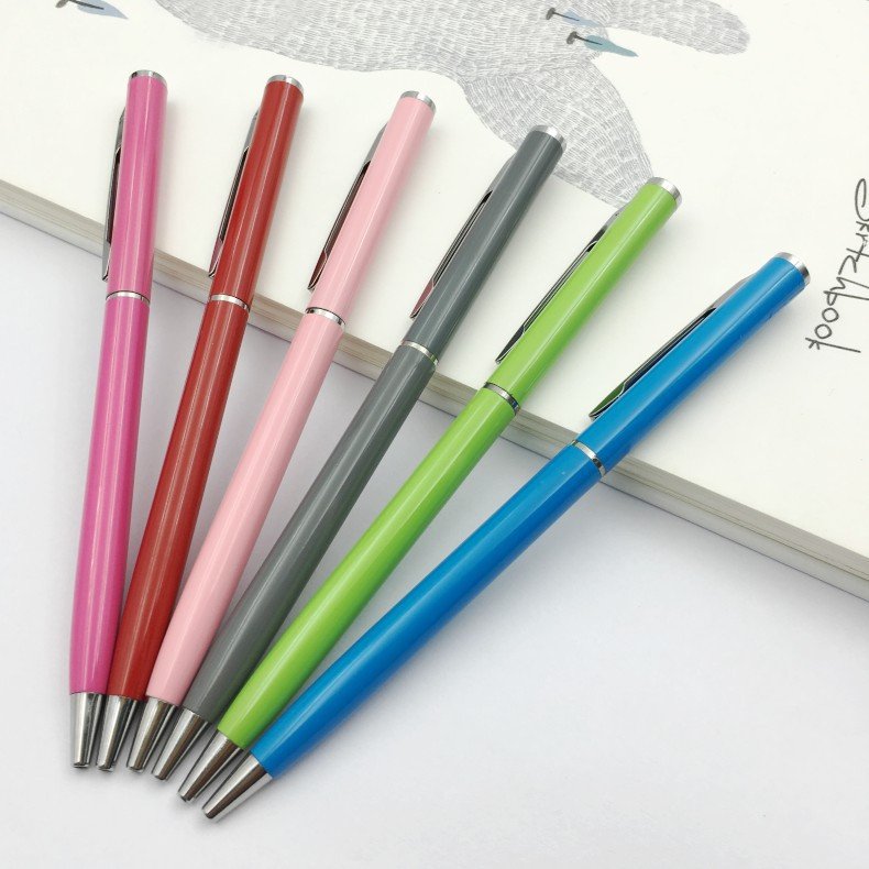 Creative Stationery Candy Color Press Ballpoint Pen Macaron Metal Exclusive to hotel Pen
