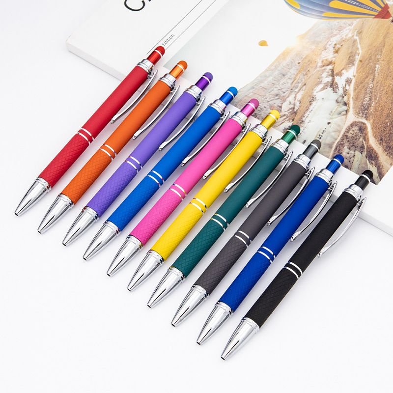 New Arrival Wholesale High Quality Metal Ballpoint Pens Promotional Soft Touch Stylus Pens Customized Logo Rubber gift Pens