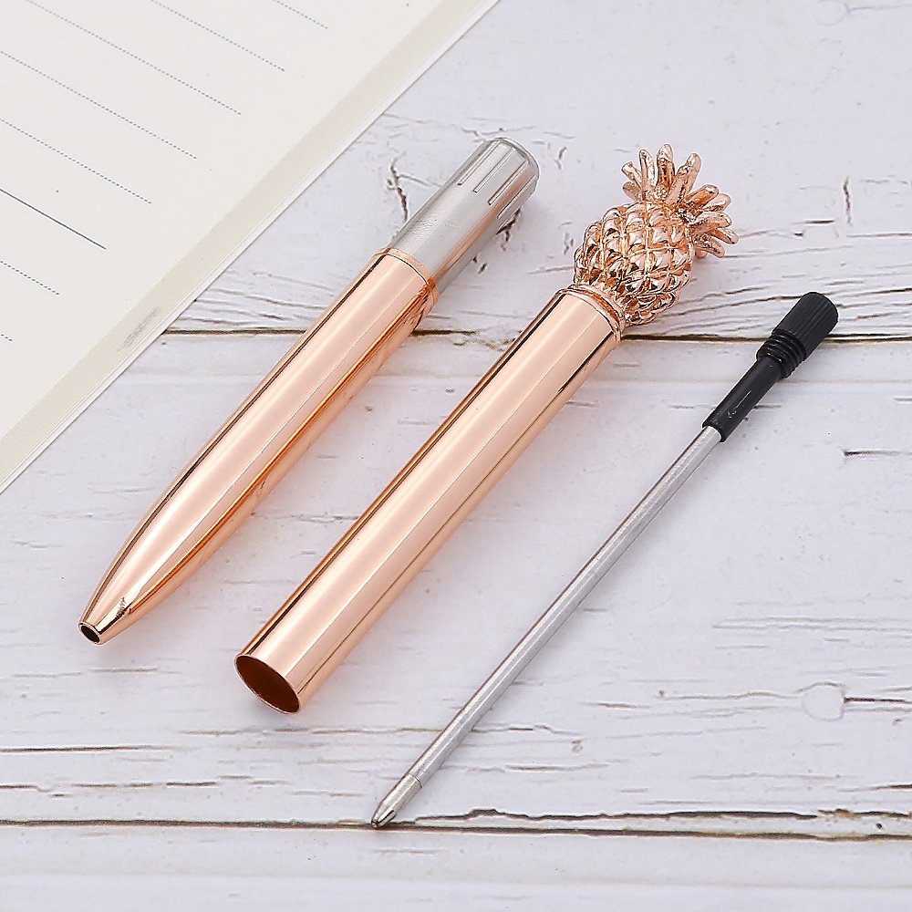 Wholesale Fancy Fruit Cute Fruit Pen Twist Colorful Beauty Custom Logo Pineapple Ballpoint Pen With Pineapple On The Top