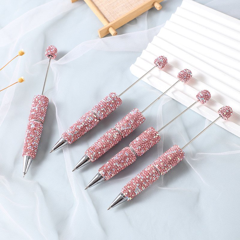 Wholesale New Creative DIY Full Diamond Bead Pen DIY Accessories Beads Pen Factory Direct Sales Ballpoint Pen TikTok Hot