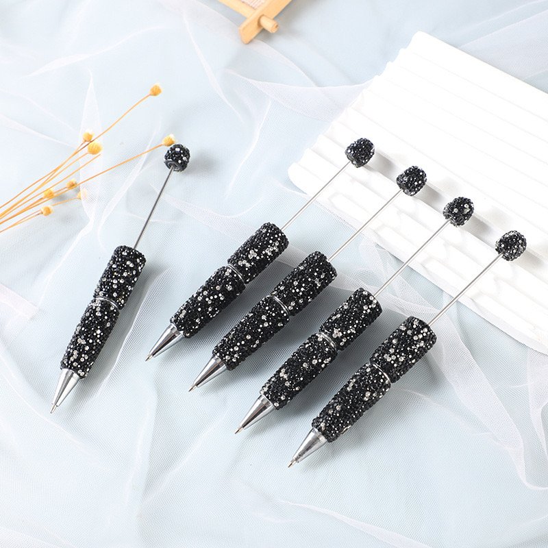 Wholesale New Creative DIY Full Diamond Bead Pen DIY Accessories Beads Pen Factory Direct Sales Ballpoint Pen TikTok Hot