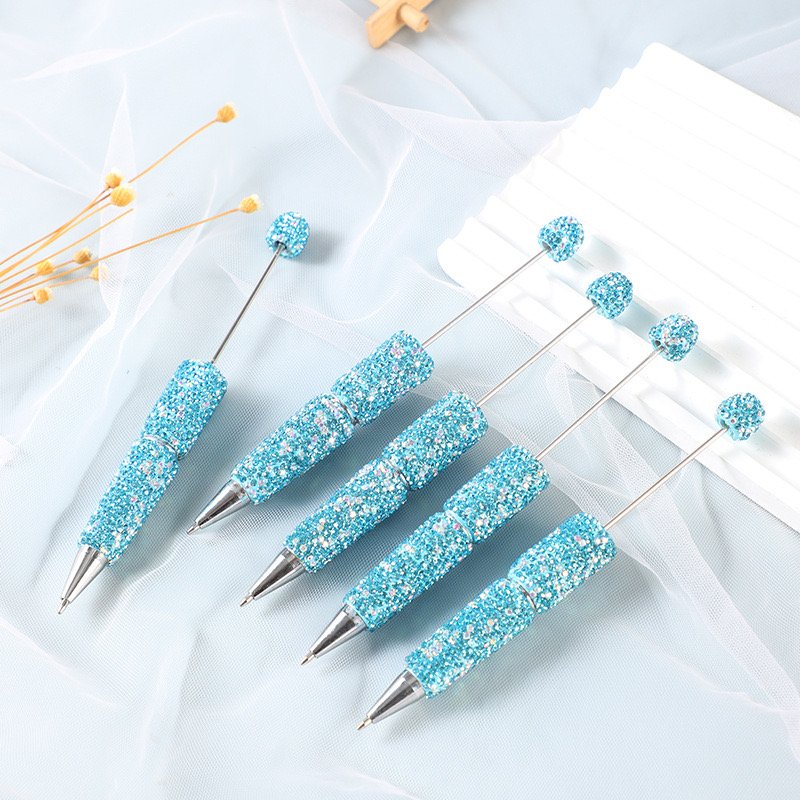 Wholesale New Creative DIY Full Diamond Bead Pen DIY Accessories Beads Pen Factory Direct Sales Ballpoint Pen TikTok Hot
