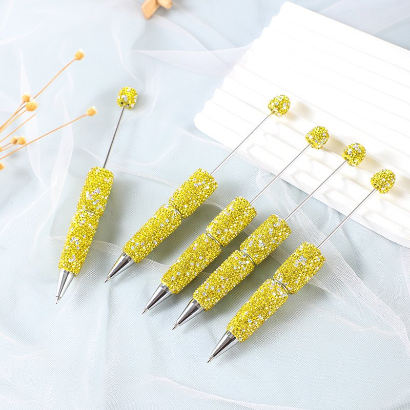 Wholesale New Creative DIY Full Diamond Bead Pen DIY Accessories Beads Pen Factory Direct Sales Ballpoint Pen TikTok Hot