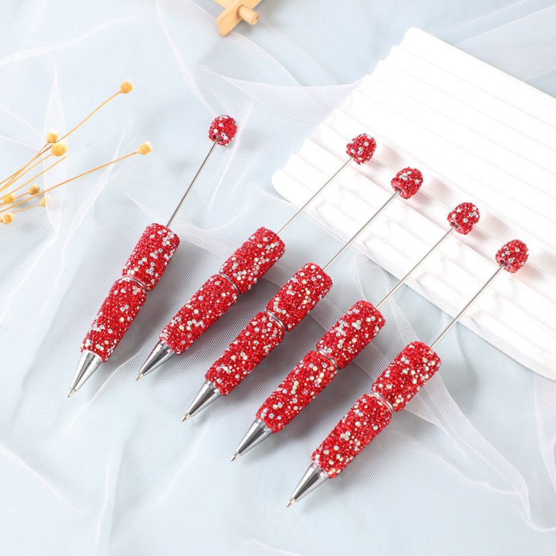 Wholesale New Creative DIY Full Diamond Bead Pen DIY Accessories Beads Pen Factory Direct Sales Ballpoint Pen TikTok Hot