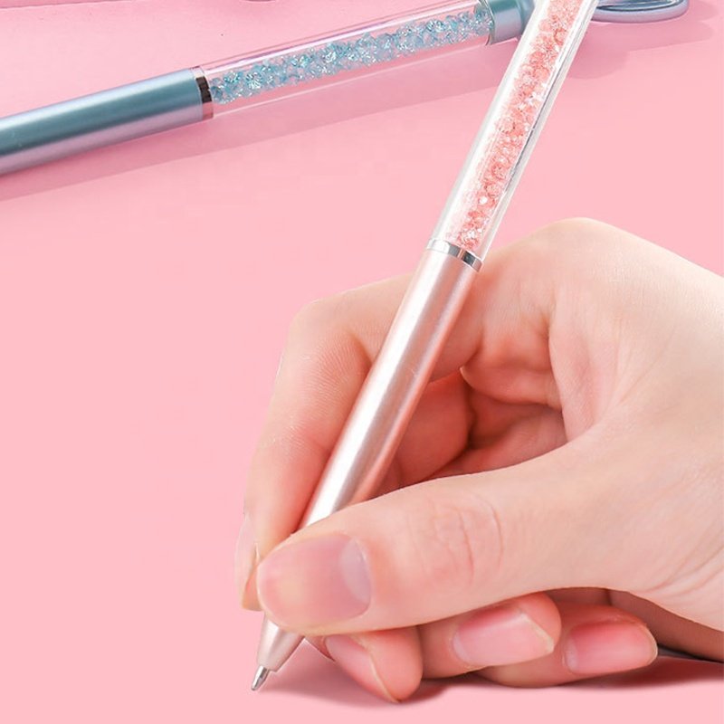 New Style Korea Originality With A Big Beauty Crystal Shiny Diamond Pen A Box of 48 Pens Ballpoint Pen For School Children Kids
