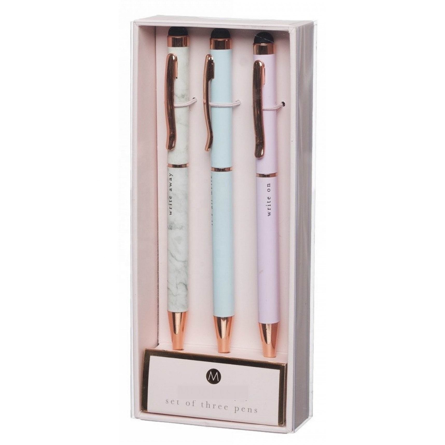 hot sale for retail custom logo metal ballpoint pen set of three pen set with gift box