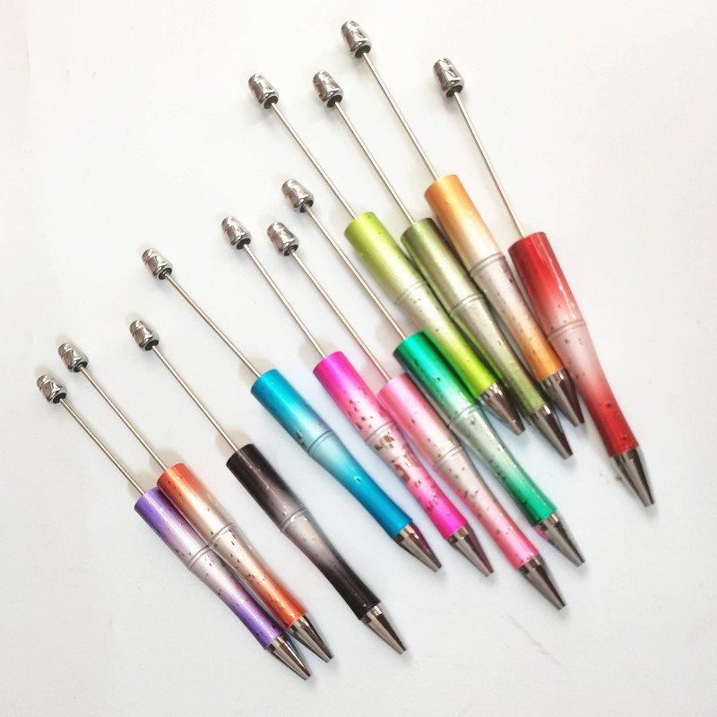 Glitter New Arrival Diy Creative Cartoon UV Colors Beaded Pens Visible Plastic Multi Color Pen Beadable Pen