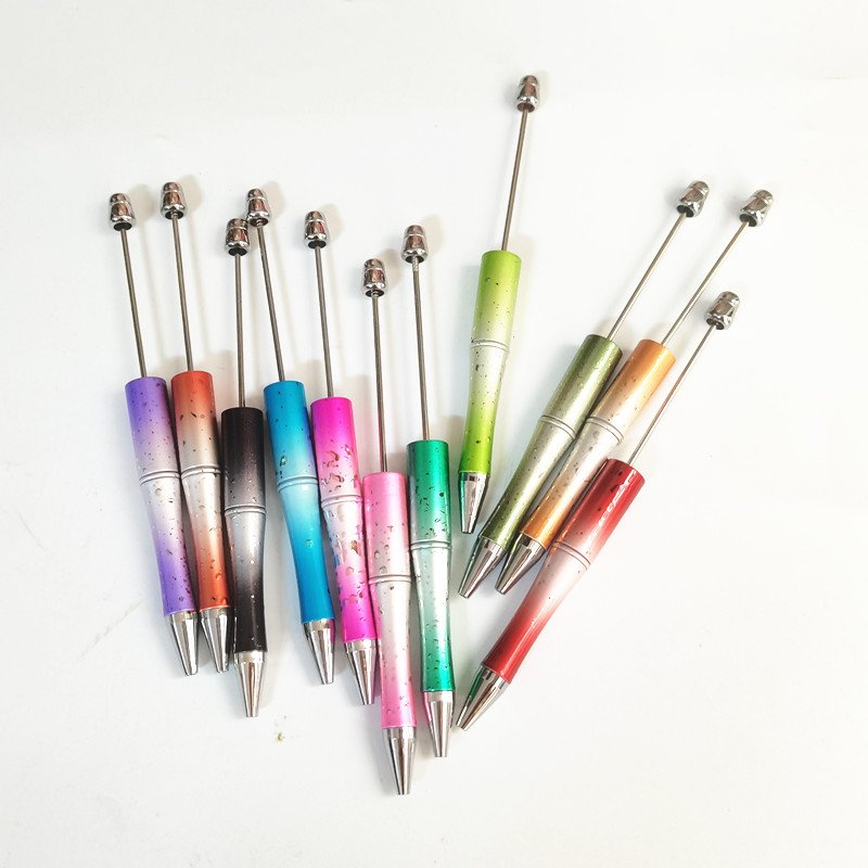 Glitter New Arrival Diy Creative Cartoon UV Colors Beaded Pens Visible Plastic Multi Color Pen Beadable Pen