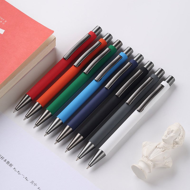 Hot Metal Promotional Click Rubber Ballpoint Pen Fast Production Wholesale Ball Point Pens