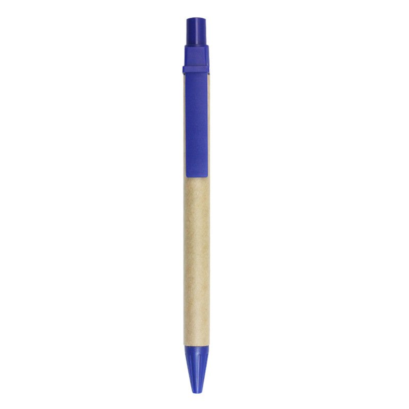 JPS OEM Stylo A Bille Eco-Friendly Kraft Paper Pen Custom Logo Push Ballpoint Pen